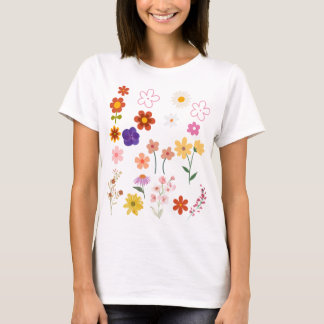 Camiseta de flor silvestre para camisetas florales
