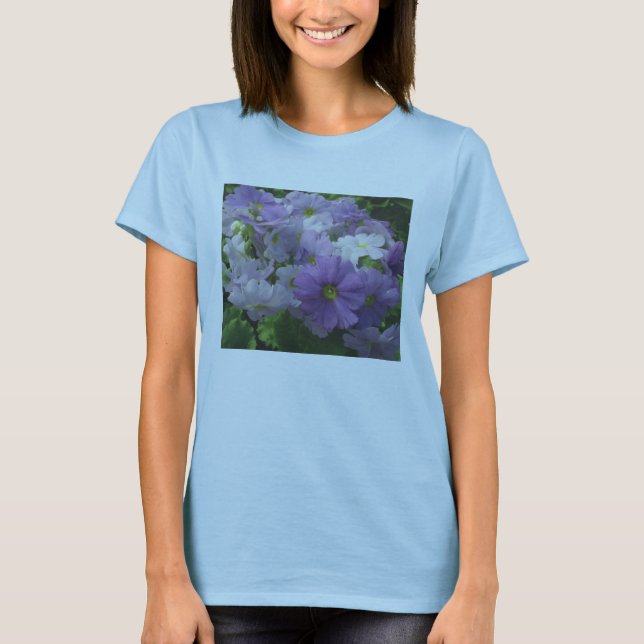 Camiseta De Flores Blancas Moradas (Anverso)