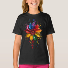 Camiseta de flores Color Splash | Arte floral vibr