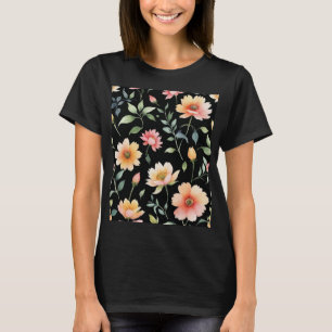 Camiseta de flores de acuarela