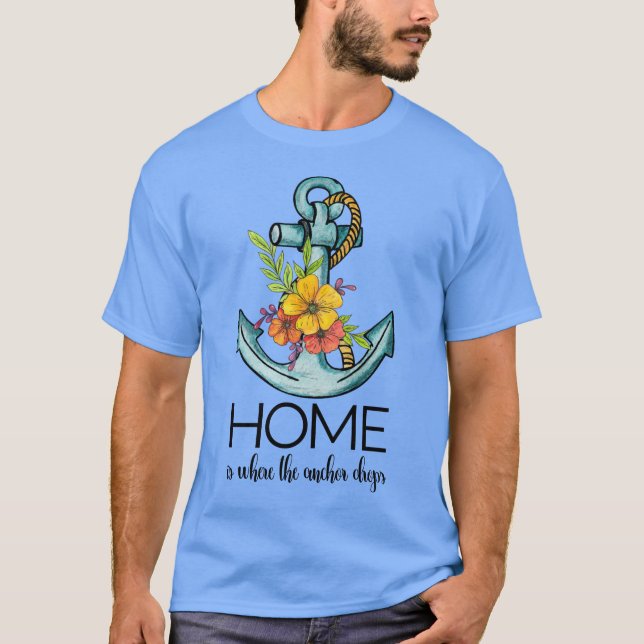 Camiseta De Flores De Ancla (Anverso)