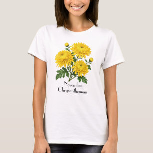 Camiseta de flores de crisantemo de noviembre