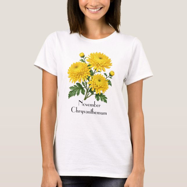 Camiseta de flores de crisantemo de noviembre (Anverso)