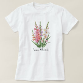 Camiseta de flores de gladiolo de agosto
