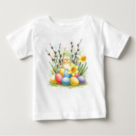 Camiseta de flores de huevos de pollo de Pascua