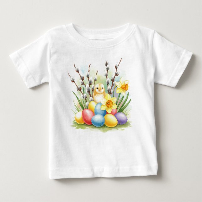 Camiseta de flores de huevos de pollo de Pascua (Anverso)
