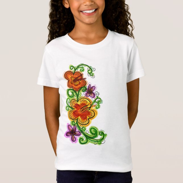 Camiseta de flores de los chicas (Anverso)