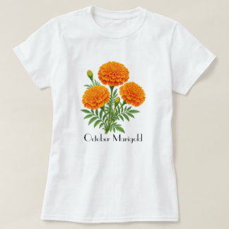 Camiseta de Flores de Marigold de Octubre