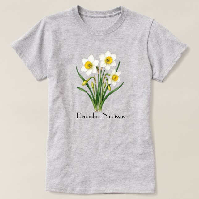 Camiseta de Flores de Narciso de Diciembre (Diseño del anverso)