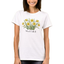 Camiseta de flores de narciso de marzo