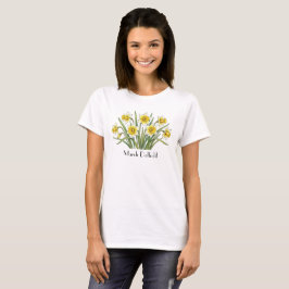 Camiseta de flores de narciso de marzo