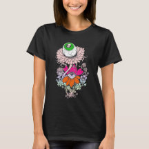 Camiseta de flores de ojos de alienígena gótico pa