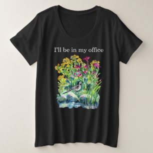 Camiseta de flores en acuarela "Estaré en mi ofici