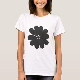 Camiseta de flores metálicas de plata de moda