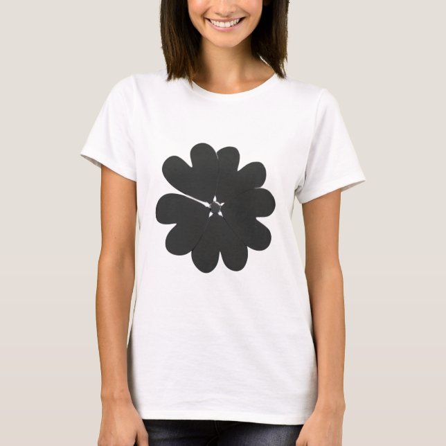 Camiseta de flores metálicas de plata de moda (Anverso)