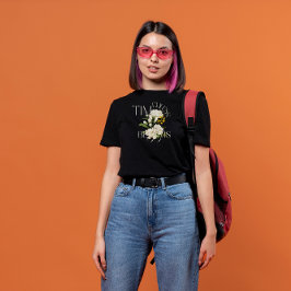 Camiseta de flores negras y cremosas sin tiempo