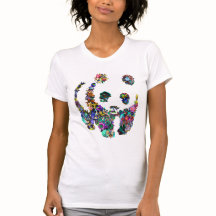 camiseta de flores panda