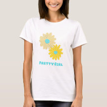 Camiseta de flores para chica bonita 