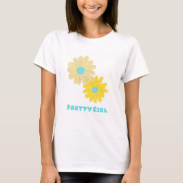 Camiseta de flores para chica bonita 