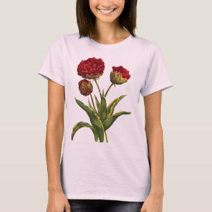 Camiseta de flores rojas