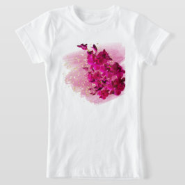 Camiseta de flores rosadas