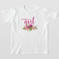 Camiseta de flores rosadas acuarela floral boda pa