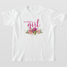Camiseta de flores rosadas acuarela floral boda pa