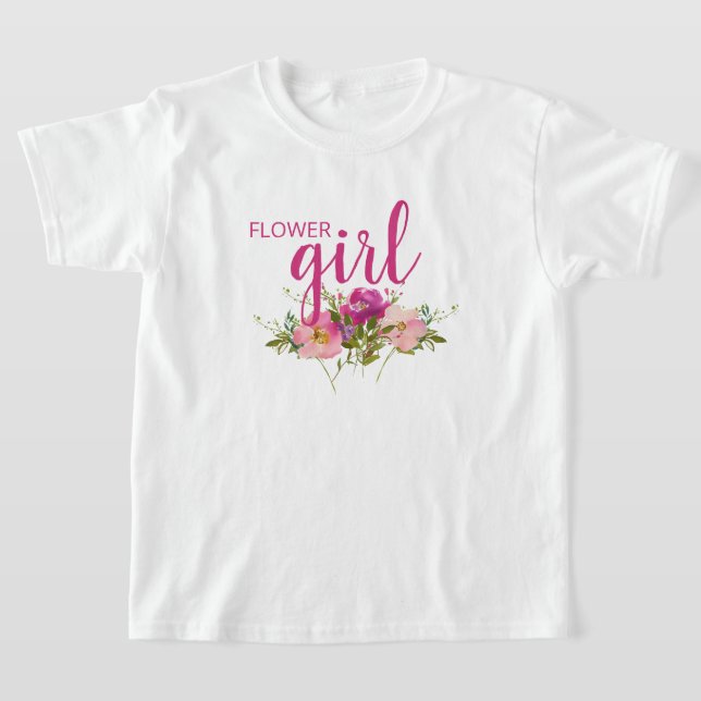 Camiseta de flores rosadas acuarela floral boda pa (Distribución)