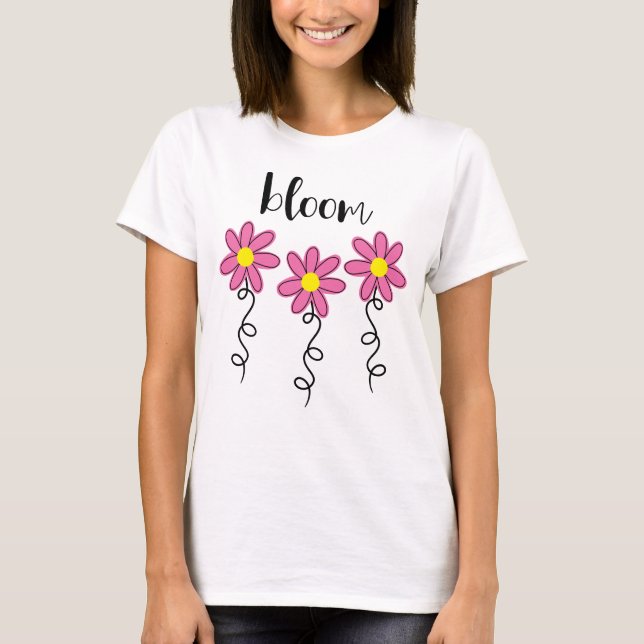 Camiseta De Flores Rosadas De Bloom (Anverso)