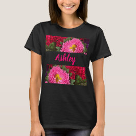 Camiseta de flores rosadas y rojas de moda