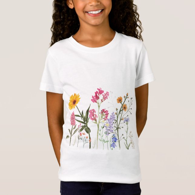 Camiseta de flores silvestres, Tee de niños botáni (Anverso)