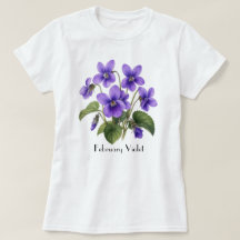 Camiseta de flores violetas de febrero