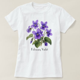 Camiseta de flores violetas de febrero