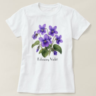 Camiseta de flores violetas de febrero