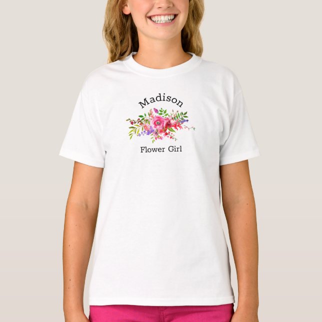 Camiseta de Florista Rosa Floral de Boda (Anverso)