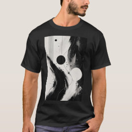 Camiseta de flujo abstracto en negro y blanco