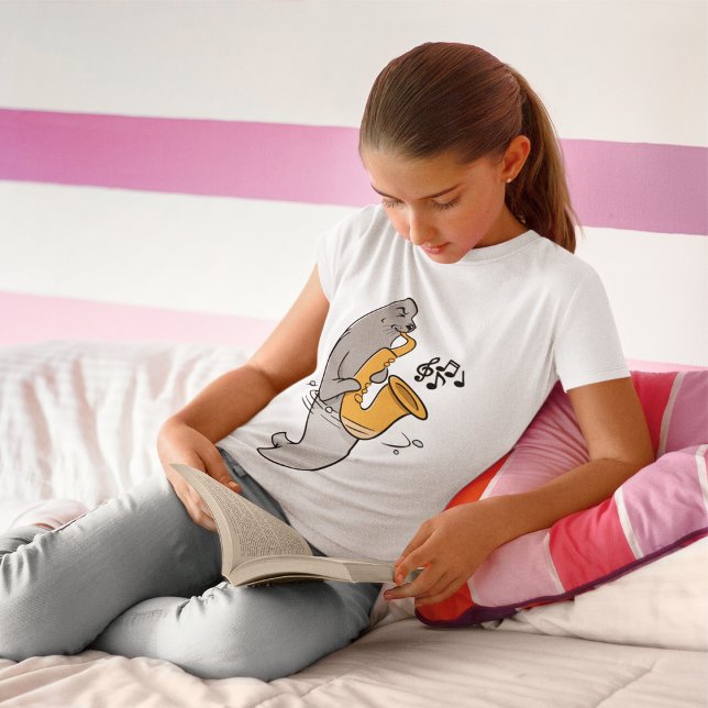 Camiseta de foca tocando el saxofón (Subido por el creador)