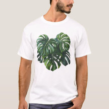 Camiseta de follaje tropical de hoja de monstera