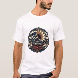 Camiseta de Fonógrafo Ornamentado, Vintage Premium