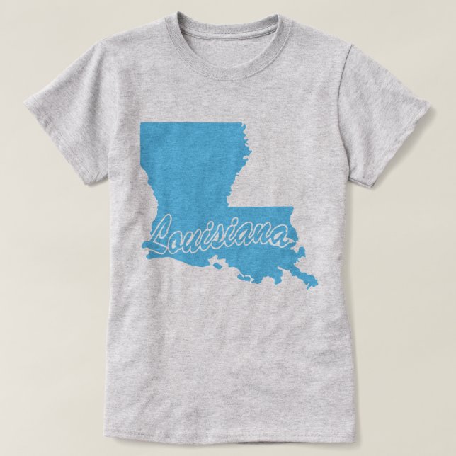 Camiseta De Forma De Estado De Luisiana (Diseño del anverso)