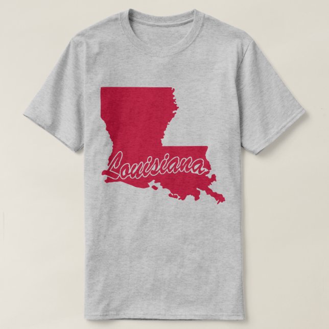 Camiseta De Forma De Estado De Luisiana (Diseño del anverso)