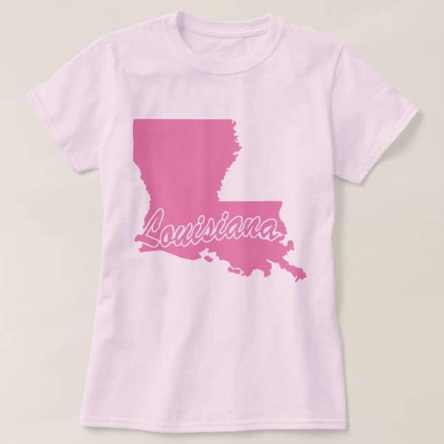 Camiseta De Forma De Estado De Luisiana (Diseño del anverso)