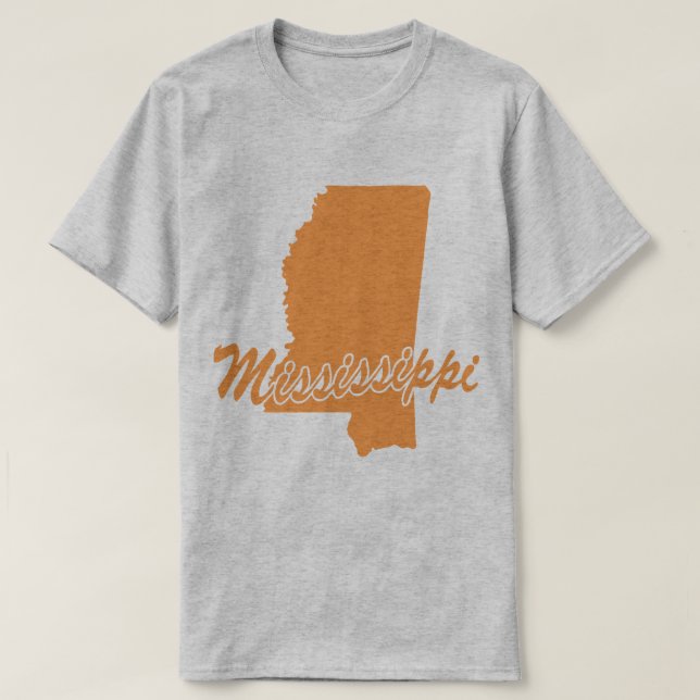 Camiseta De Forma De Estado De Misisipi (Diseño del anverso)