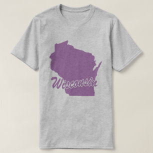 Camiseta De Forma De Estado De Wisconsin