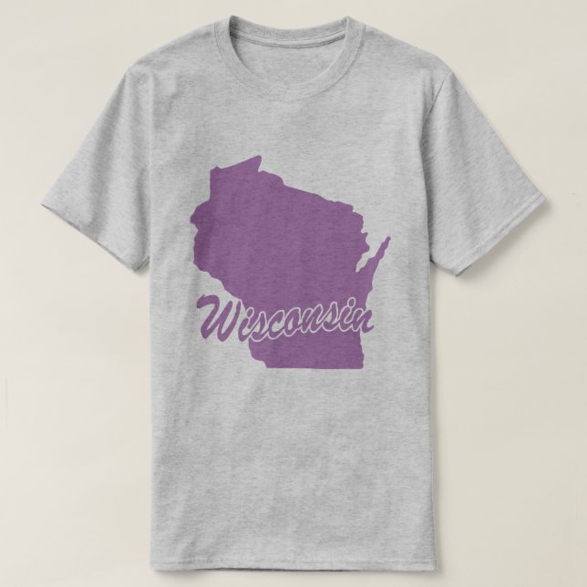Camiseta De Forma De Estado De Wisconsin (Diseño del anverso)