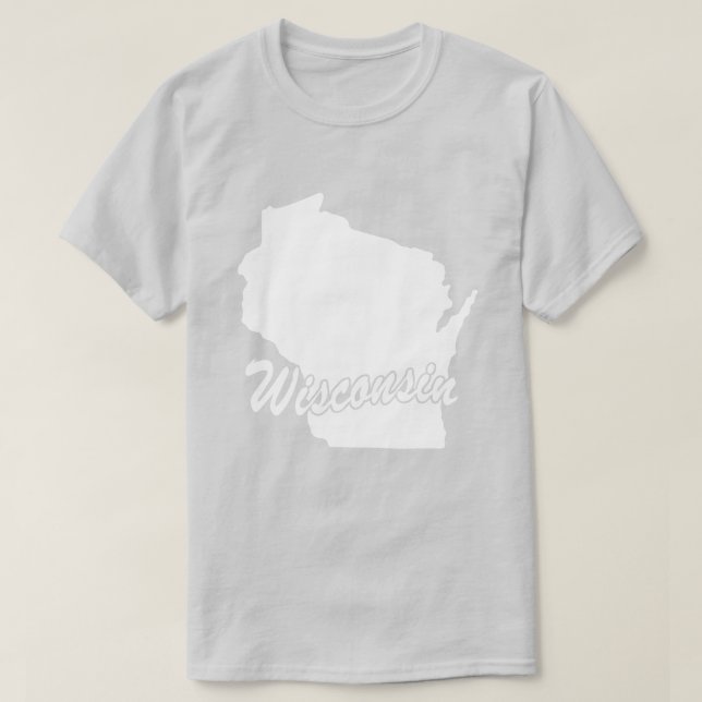 Camiseta De Forma De Estado De Wisconsin (Diseño del anverso)