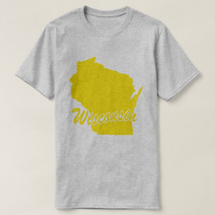 Camiseta De Forma De Estado De Wisconsin
