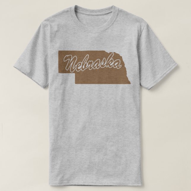 Camiseta De Forma De Nebraska (Diseño del anverso)