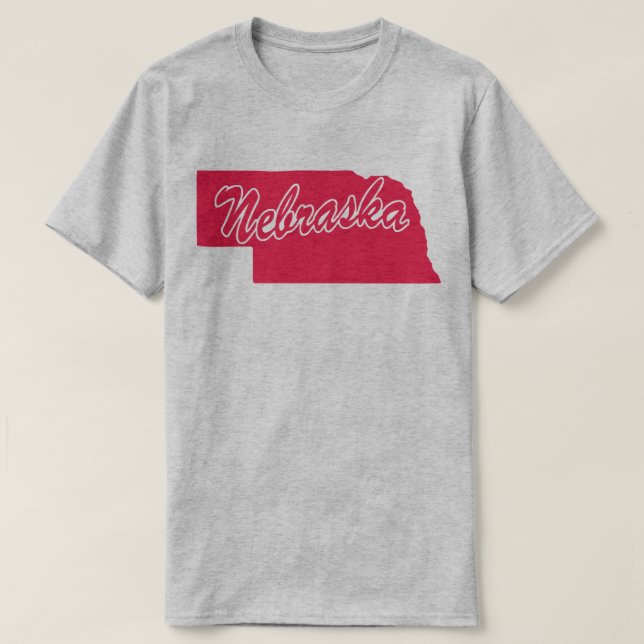 Camiseta De Forma De Nebraska (Diseño del anverso)