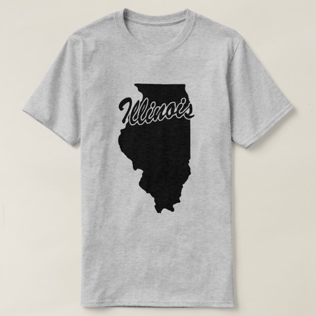 Camiseta De Forma Estado De Illinois (Diseño del anverso)